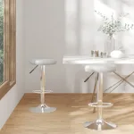 Scaune de bar, 2 buc., gri, piele ecologică GartenMobel Dekor