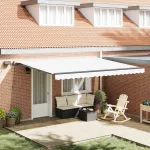Cortina Retractabilă Manual Alb 450 ×350 cm țesătură GartenMobel Dekor
