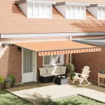 Cortina Retractabilă galben și portocaliu 450 ×350 cm țesătură GartenMobel Dekor