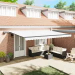 Cortina Retractabilă Manual Alb 500 ×350 cm țesătură GartenMobel Dekor