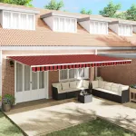Cortina Retractabilă Manual Portocalie și maro 600 × 350 cm GartenMobel Dekor