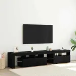 Cabinet TV 2 pcs Stejar Negru 200 x 36,5 x 40 cm Lemn compozit GartenMobel Dekor