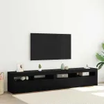 Cabinet TV 2 pcs Stejar Negru 210 x 35 x 40 cm Lemn compozit GartenMobel Dekor