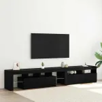 Cabinet TV 2 pcs Stejar Negru 230 x 36,5 x 40 cm Lemn compozit GartenMobel Dekor