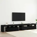 Cabinet TV 2 pcs Stejar Negru 260 x 37 x 40 cm Lemn compozit GartenMobel Dekor