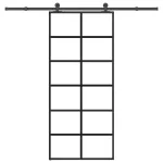 Ușă glisantă cu set feronerie, 90x205 cm, sticlă ESG/aluminiu GartenMobel Dekor