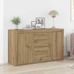 Bufet cu sertar Stejar Artizanal 120 x 36 x 69 cm Lemn compozit GartenMobel Dekor