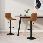 Scaune de bar, 2 buc., maro, catifea GartenMobel Dekor