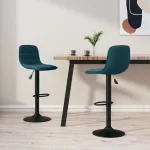 Scaune de bar, 2 buc., albastru, catifea GartenMobel Dekor