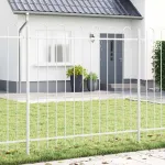 Gard de Grădină 2 pcs Gri 3,4 x 1 m Oțel acoperit cu pulbere GartenMobel Dekor