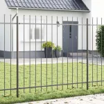 Gard de Grădină 7 pcs Gri 11,9 x 1,5 m Oțel acoperit cu pulbere GartenMobel Dekor