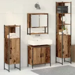 Set de mobilier pentru baie 4 pcs Maro 33 x 33 x 185.5 cm GartenMobel Dekor