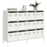 Dulap, alb, 135x39x103,5 cm, oțel laminat la rece GartenMobel Dekor