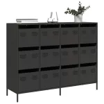 Dulap, negru, 135x39x103,5 cm, oțel laminat la rece GartenMobel Dekor