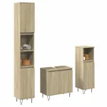 Set mobilier de baie, 3 piese, stejar sonoma, lemn prelucrat GartenMobel Dekor
