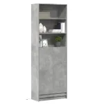 Dulap înalt cu LED gri beton 69x32,5x200 cm lemn prelucrat GartenMobel Dekor