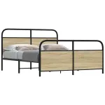 Cadru de pat metalic fără saltea, stejar sonoma, 160x200 cm GartenMobel Dekor