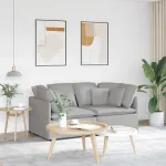 Canapea modulară cu perne, gri nor, textil GartenMobel Dekor