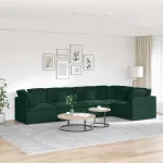 Canapea modulară cu perne, verde închis, catifea GartenMobel Dekor