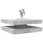 Măsuță cafea rotativă 360 grade, gri beton 90x90x34,5 cm GartenMobel Dekor