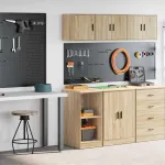 Dulapuri de garaj 2 buc Lemn prelucrat din stejar Sonoma GartenMobel Dekor