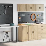 Dulapuri de garaj 2 buc Lemn prelucrat din stejar Sonoma GartenMobel Dekor