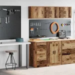 Dulapuri de garaj 2 buc Lemn vechi Lemn prelucrat GartenMobel Dekor