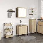 Set mobilier de baie, 2 piese, stejar sonoma, lemn prelucrat GartenMobel Dekor