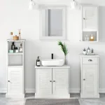 Set de mobilier pentru baie cu sertar VIGO 5 pcs Alb Antic GartenMobel Dekor