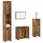 Set mobilier de baie, 4 piese, lemn vechi, lemn prelucrat GartenMobel Dekor