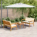 Set bistro cu pernă 3 pcs Maro Poliester GartenMobel Dekor