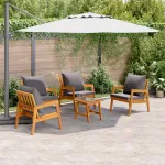 Set bistro cu pernă 5 pcs Maro Lemn Solid de Acacia GartenMobel Dekor