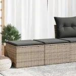 Set mobilier grădină cu perne 2 piese gri poliratan/lemn acacia GartenMobel Dekor