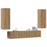 Dulapuri TV montate pe perete 4 buc. stejar artizanal lemn GartenMobel Dekor