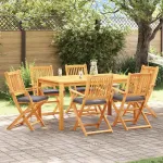Scaun pliant 6 pcs Gri 49 x 57.5 x 92cm Lemn masiv de acacia GartenMobel Dekor
