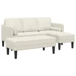 Set de canapea cu pernă 2 pcs Crem Poliester GartenMobel Dekor