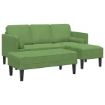 Set de canapea cu pernă 2 pcs Verde deschis Poliester GartenMobel Dekor