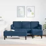 Set de canapea cu pernă 2 pcs albastru Poliester GartenMobel Dekor