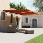 Copertină autonomă retractabilă automat oranj&maro 600x300 cm GartenMobel Dekor