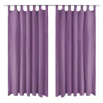 Draperii micro-satin cu bride, 2 buc, 140 x 225 cm, violet GartenMobel Dekor