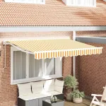 Cadru de copertină Galben și alb 300 x 200 cm GartenMobel Dekor