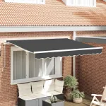 Cortina Retractabilă Manual Antracit 250 x 200 cm țesătură GartenMobel Dekor