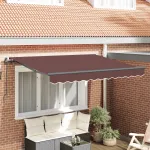 Cortina Retractabilă Manual Maro 250 x 200 cm țesătură GartenMobel Dekor