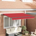Cortina Retractabilă Manual Roșu 350 x 200 cm țesătură GartenMobel Dekor