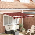 Cort electric retractabil portocaliu și maro 300 x 250 cm GartenMobel Dekor