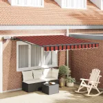 Cortina Retractabilă portocaliu și maro 300 x 250 cm țesătură GartenMobel Dekor