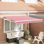 Cort electric retractabil Roșu 300 x 250 cm GartenMobel Dekor