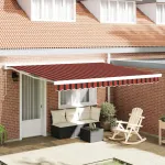 Cortina Retractabilă Manual portocaliu și maro 350 x 250 cm GartenMobel Dekor