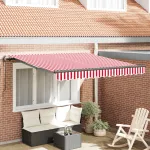 Cortina Retractabilă Roșu și Alb 300 x 250 cm GartenMobel Dekor