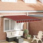 Cortina Retractabilă Roșu și Negru 350 x 250 cm GartenMobel Dekor
